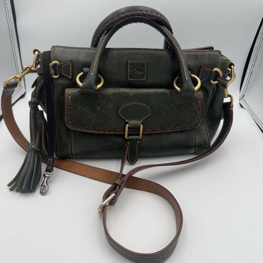 Dooney & Bourke Florentine Medium Pocket Satchel I’ve Green Leather Handbag